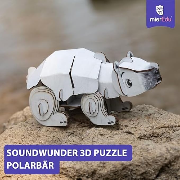 BUILD 'N' SOUND 3D PUZZLE POLAR BEAR | INTERACTIVE DIY PUZZLE WITH SOUND EFFECTS | FUN & EDUCATIONAL TOY FOR KIDS | STEM LEARNING ACTIVITY - Image 4